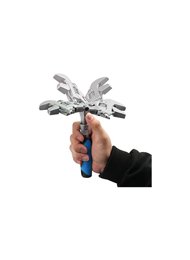 PROMASS promass Flex Head Adjustable Ratchet Wrench, 10” to 12” Retractable Extension Shank Ratcheting Wrench Tool, 180⁰ Rotating Head Adjustable Spanner  - Image 2