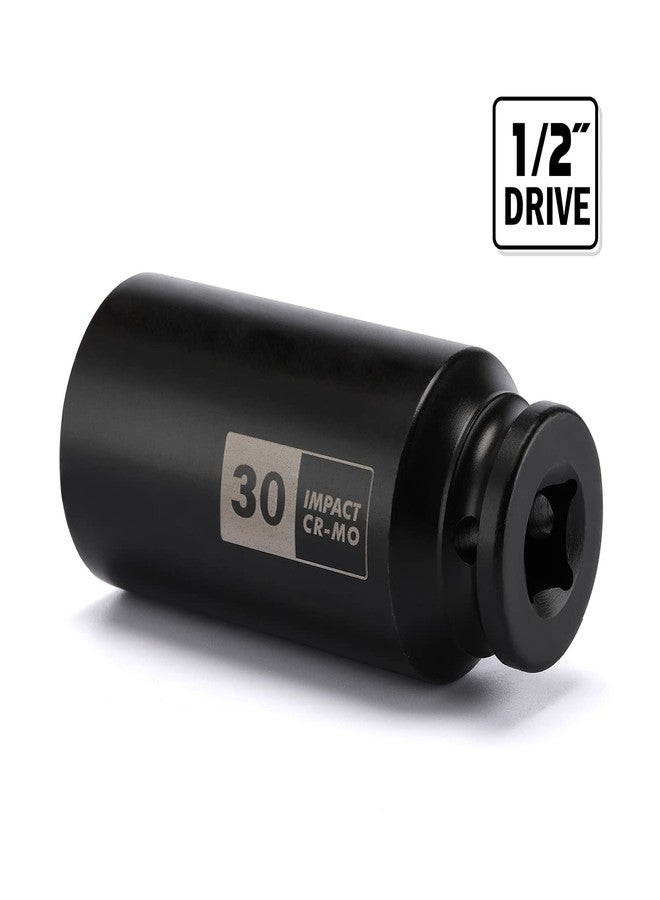 EMENTOL 1/2 Inch Drive Deep Spindle Axle Nut Impact Socket, CR-MO, 12 Point, Metric, Deep 12PT Impact Socket - 30mm - Image 5