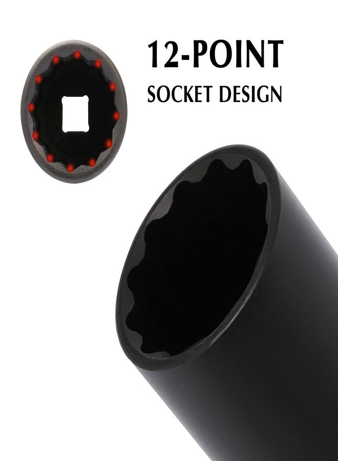 EMENTOL 1/2 Inch Drive Deep Spindle Axle Nut Impact Socket, CR-MO, 12 Point, Metric, Deep 12PT Impact Socket - 30mm - Image 4