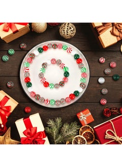 Giegxin 180 Pieces Christmas Beads Candy Cane Wooden Beads Christmas Focal Beads Red Green White Candy Swirl Crafts Beads For Jewelry Making Diy Xmas Garland Tree Home Party Holiday Decoration  - Image 5
