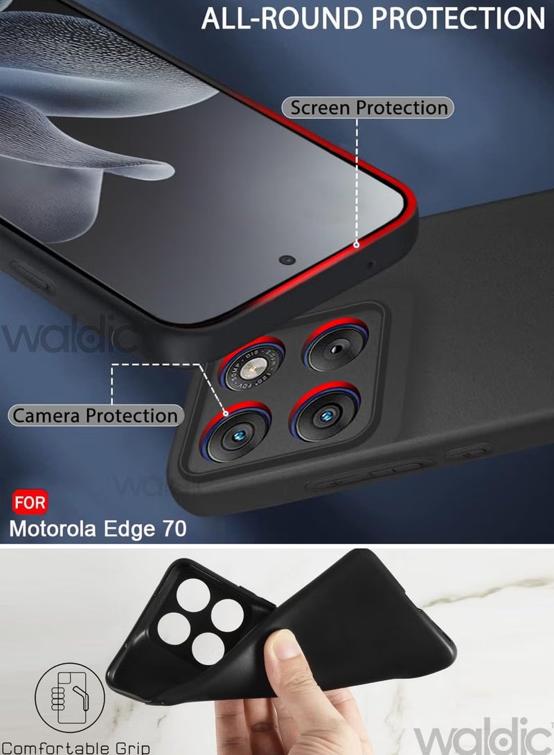 Waldic Motorola Edge 70 Premium Case | Premium Silicone Case Cover Designed for Motorola Edge 70 | Motorola Edge 70 Case Camera and Drop Protection Thin Protective Back Cover Case for Motorola Edge 70 - Black - Image 3