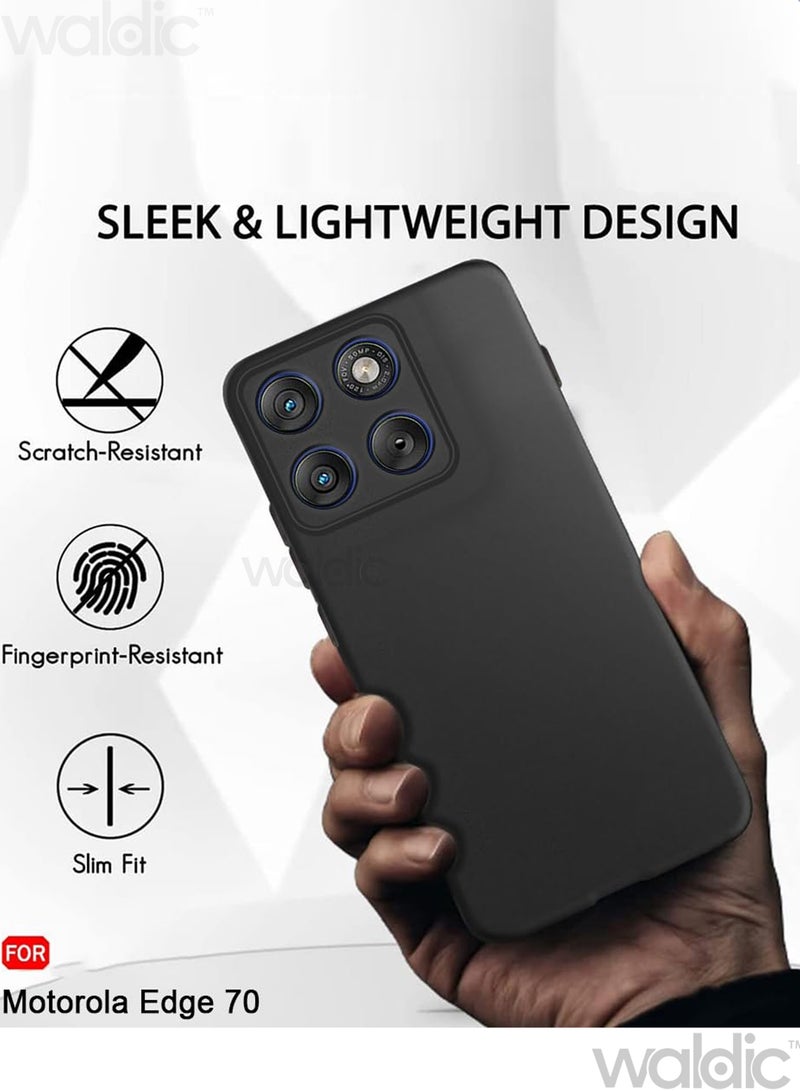 Waldic Motorola Edge 70 Premium Case | Premium Silicone Case Cover Designed for Motorola Edge 70 | Motorola Edge 70 Case Camera and Drop Protection Thin Protective Back Cover Case for Motorola Edge 70 - Black - Image 4