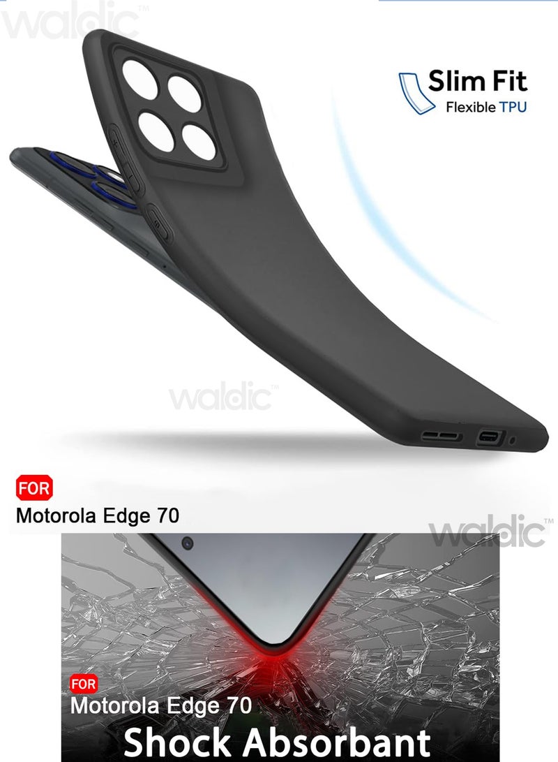 Waldic Motorola Edge 70 Premium Case | Premium Silicone Case Cover Designed for Motorola Edge 70 | Motorola Edge 70 Case Camera and Drop Protection Thin Protective Back Cover Case for Motorola Edge 70 - Black - Image 5