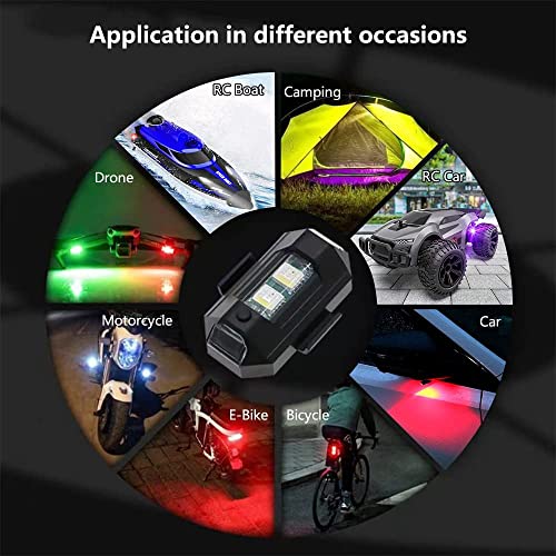 US1984 7 Colors LED Strobe Lights Upgrade Strobe Lights Flashing Lights Anti-Collision Night Signal Emergency Light for Car, Motorbike, Helmet, Drone, Bicycle (4) - Image 3