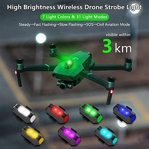US1984 7 Colors LED Strobe Lights Upgrade Strobe Lights Flashing Lights Anti-Collision Night Signal Emergency Light for Car, Motorbike, Helmet, Drone, Bicycle (4) - Image 5
