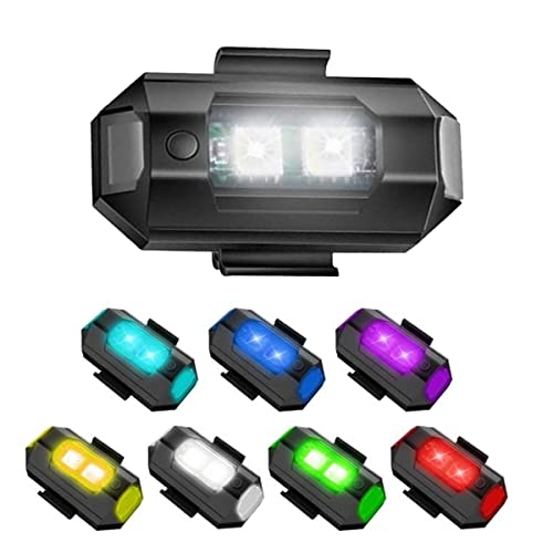 US1984 7 Colors LED Strobe Lights Upgrade Strobe Lights Flashing Lights Anti-Collision Night Signal Emergency Light for Car, Motorbike, Helmet, Drone, Bicycle (4) - Image 1
