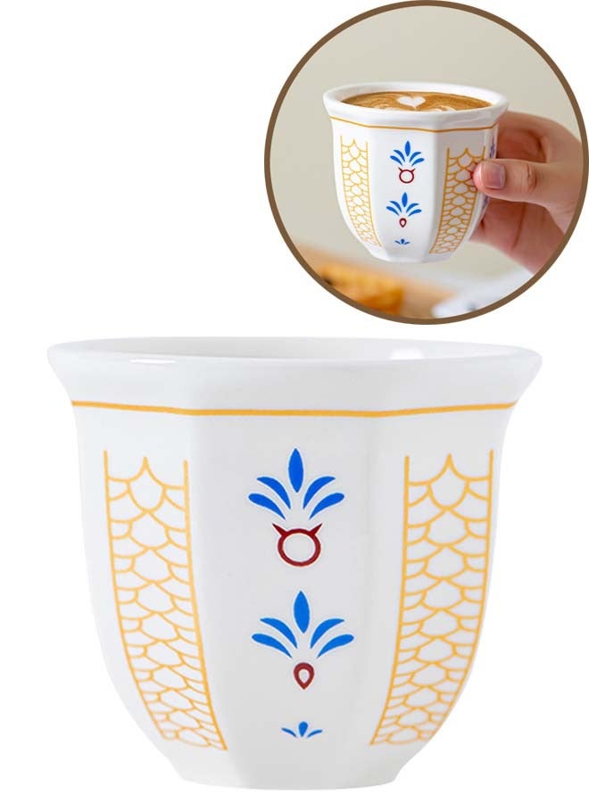 YIM-VIBEHAUS Espresso Cup Arabic Coffee Cup Mug Ceramic Coffee Cup Teacup for Turkish Tea, Latte, Cappuccino 180mL - Image 1