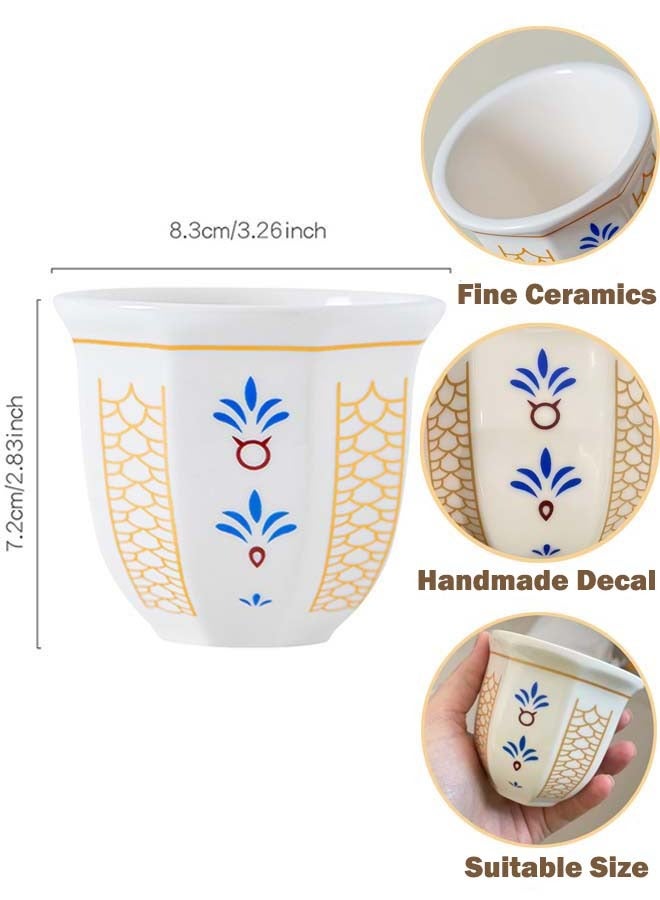 YIM-VIBEHAUS Espresso Cup Arabic Coffee Cup Mug Ceramic Coffee Cup Teacup for Turkish Tea, Latte, Cappuccino 180mL - Image 2