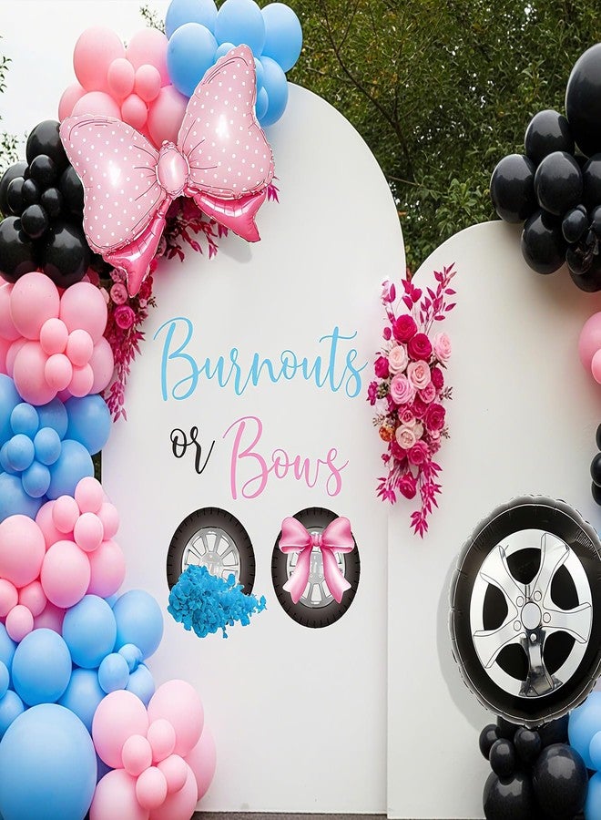 Dvehdbay Burnouts or Bows Gender Reveal Decorations - Boy or Girl Gender Reveal Sign, Pink Bows Decal Sign for Balloons Arch Backdrop, Boy or Girl Baby Shower Decorations, 1St Party Supplies (Not Balloon Arch) - Image 5