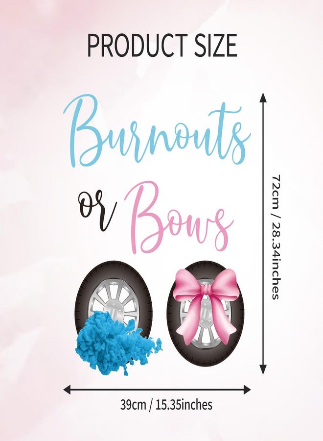 Dvehdbay Burnouts or Bows Gender Reveal Decorations - Boy or Girl Gender Reveal Sign, Pink Bows Decal Sign for Balloons Arch Backdrop, Boy or Girl Baby Shower Decorations, 1St Party Supplies (Not Balloon Arch) - Image 3