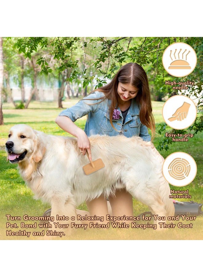 SGSYRYCO Dog & Cat Brush for Shedding & Grooming – Professional Slicker Brush with Coated Tips and Air-Cushion Design, De-Shedding Tool for Long & Short Hair, Removes Undercoat & Tangles - Image 4