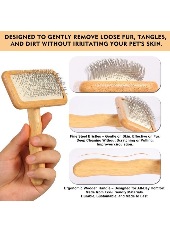 SGSYRYCO Dog & Cat Brush for Shedding & Grooming – Professional Slicker Brush with Coated Tips and Air-Cushion Design, De-Shedding Tool for Long & Short Hair, Removes Undercoat & Tangles - Image 2