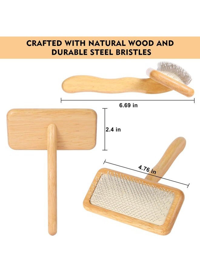 SGSYRYCO Dog & Cat Brush for Shedding & Grooming – Professional Slicker Brush with Coated Tips and Air-Cushion Design, De-Shedding Tool for Long & Short Hair, Removes Undercoat & Tangles - Image 3