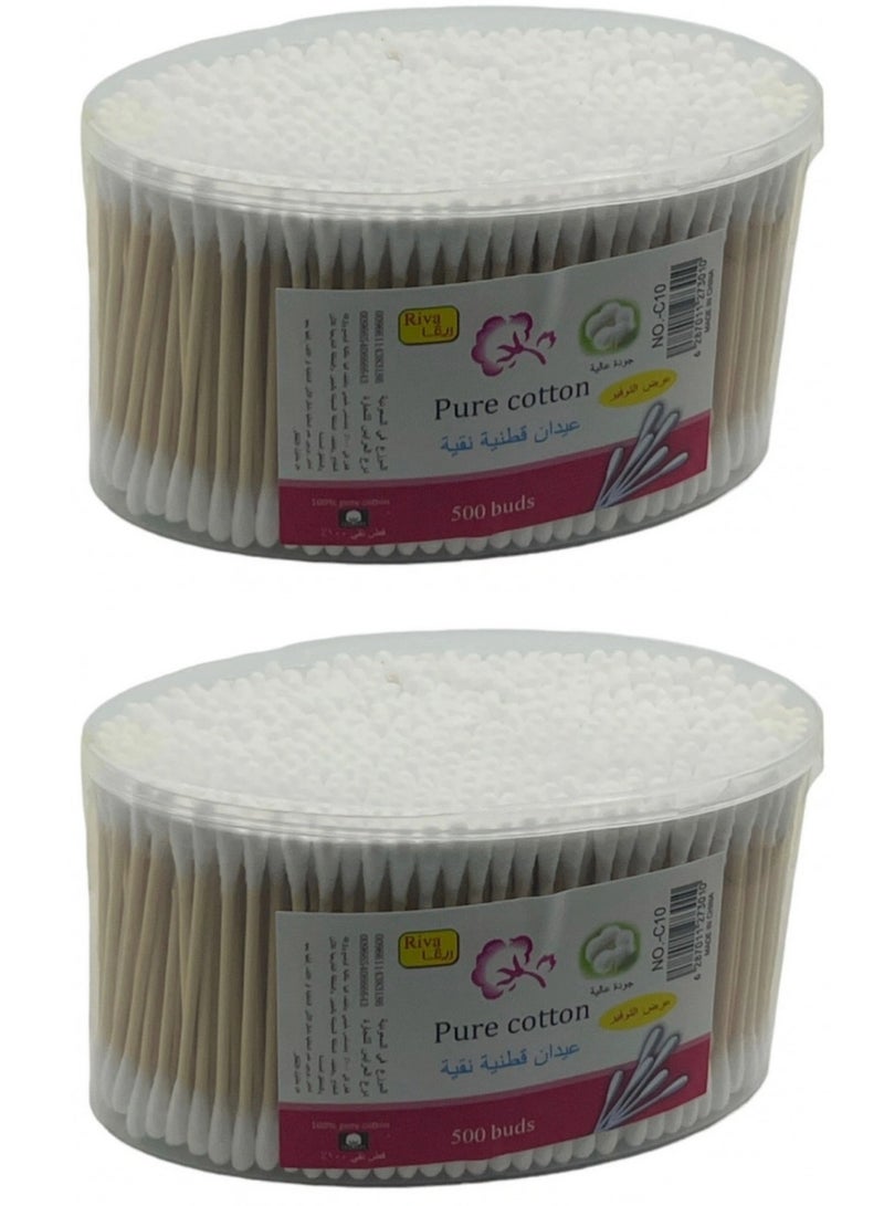 ريفا قطعتين من أعواد قطنية نقية 500 قطعة - Image 1