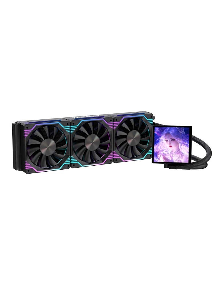 Truenort 360D ARGB Liquid CPU Cooler – High-Efficiency 360mm Radiator AIO Water Cooling System with Triple 120mm ARGB Fans, 295-300W TDP Support, Hydraulic Bearing, 2600RPM Pump, Low Noise Operation, 5V ARGB + PWM, Compatible with Intel & AMD Sockets Black - Image 1