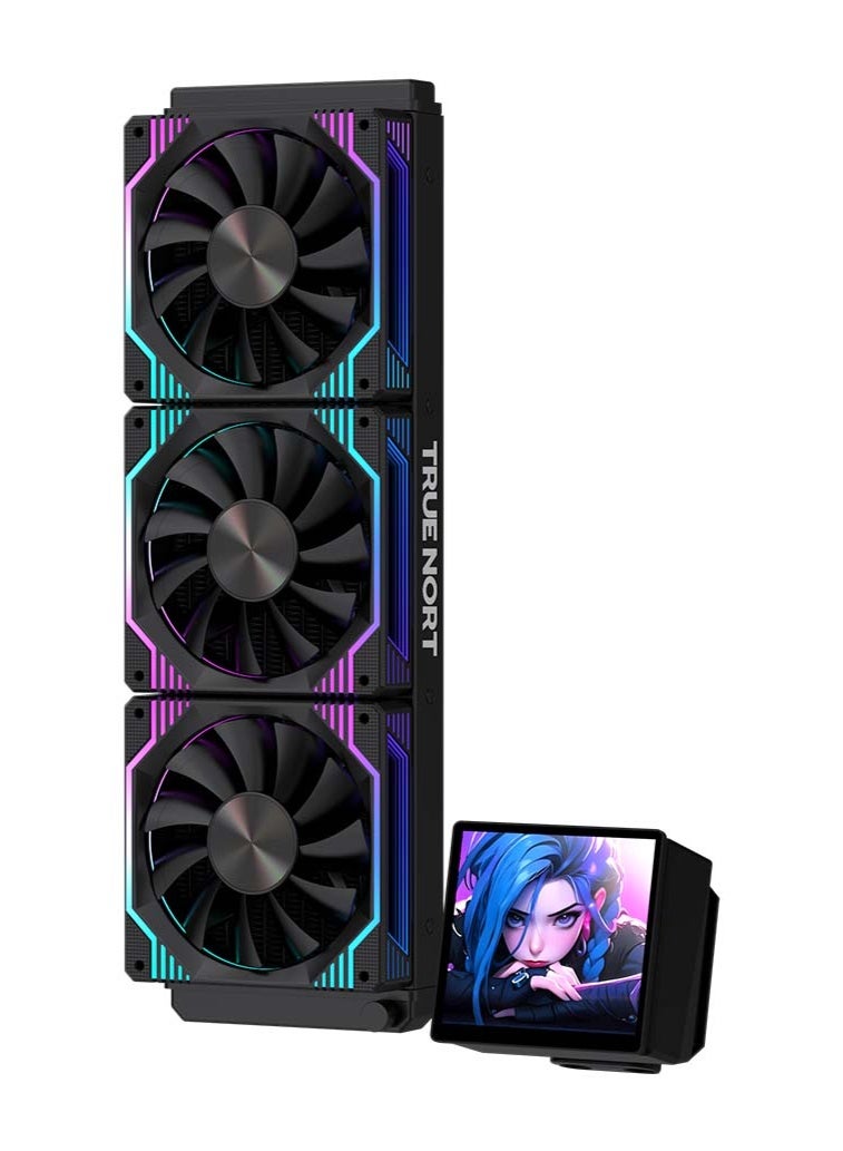 Truenort 360D ARGB Liquid CPU Cooler – High-Efficiency 360mm Radiator AIO Water Cooling System with Triple 120mm ARGB Fans, 295-300W TDP Support, Hydraulic Bearing, 2600RPM Pump, Low Noise Operation, 5V ARGB + PWM, Compatible with Intel & AMD Sockets Black - Image 3