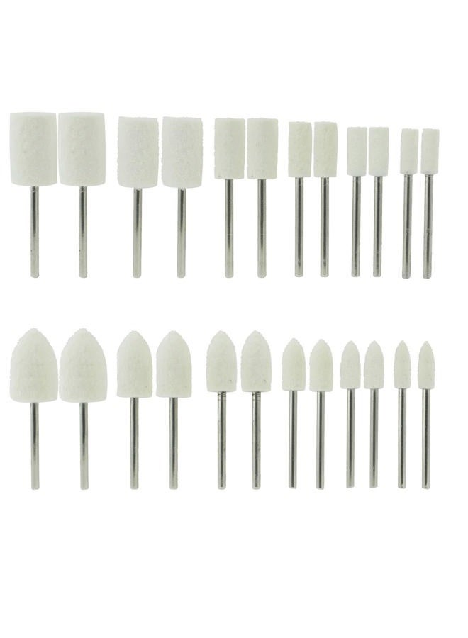 Luo ke 24 Pcs Wool Felt Polishing Bits, 3/32 Inch Shank Wool Polishing Points for Dremel Rotary Tool - Image 1