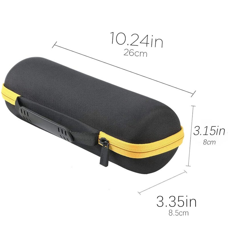 Co2Crea Hard Travel Case Replacement for JBL Flip 6 FLIP 5 Waterproof Portable Bluetooth Speaker (Black Case + Yellow Zipper) - Image 5