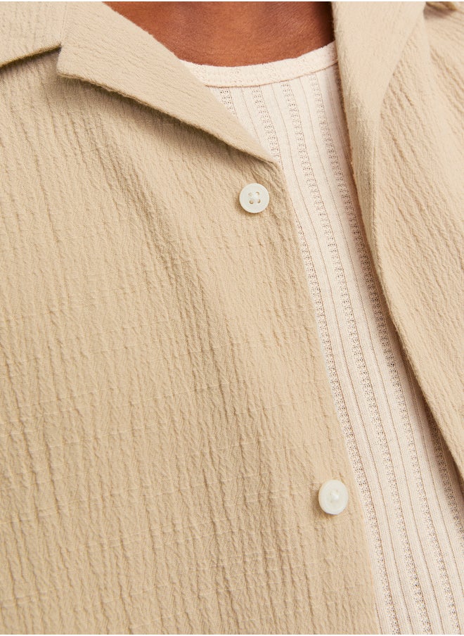 JACK & JONES Textured Resort Collar Regular Fit Shirt  - Image 5