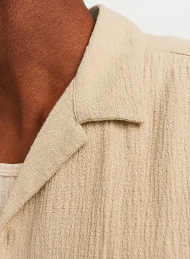 JACK & JONES Textured Resort Collar Regular Fit Shirt