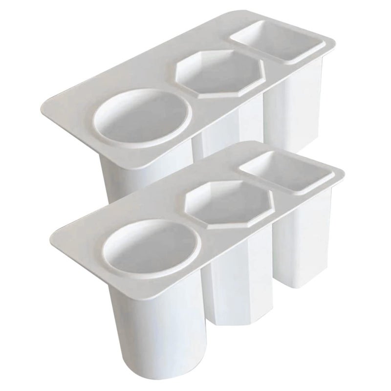 2 Pcs Desktop Pen Organizer Box Office Stationery Storage Adhesive Holder - Image 2