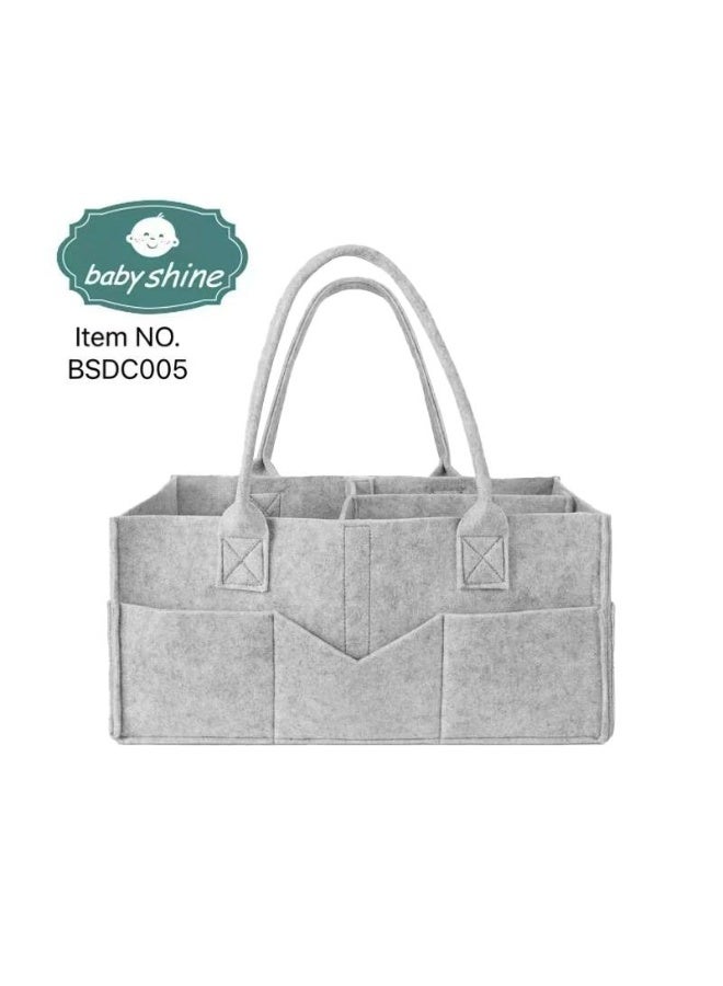 BabyShine Baby Shine Felt Diaper Caddy with Comfortable Handles for Organizing Baby Essentials - Image 1