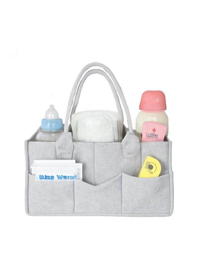 BabyShine Baby Shine Felt Diaper Caddy with Comfortable Handles for Organizing Baby Essentials - Image 2