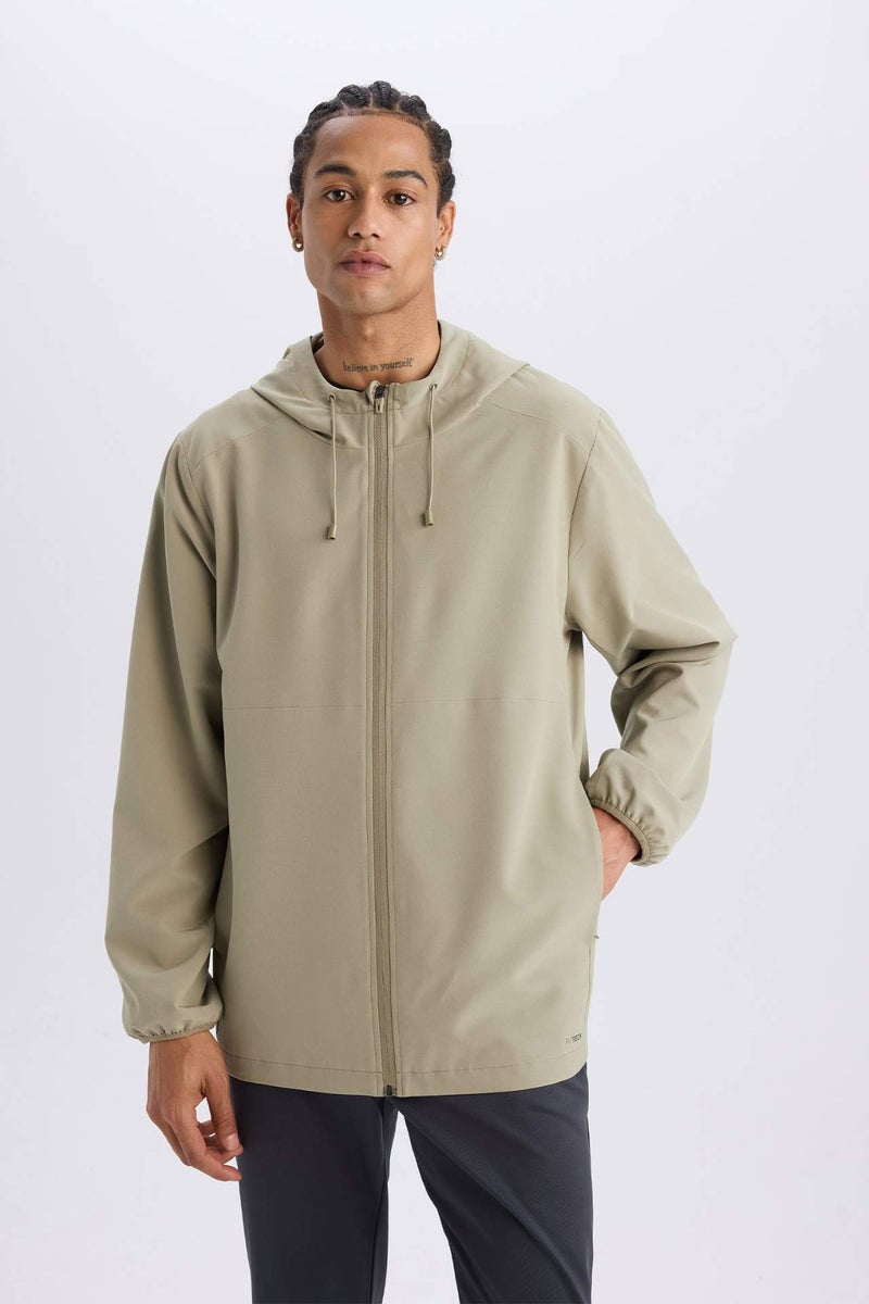 DeFactoFit Regular Fit Hooded Mesh Lined Zippered Jacket - Image 3