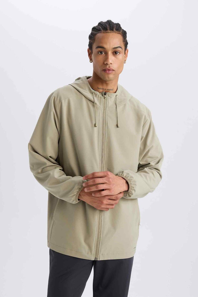 DeFactoFit Regular Fit Hooded Mesh Lined Zippered Jacket - Image 4