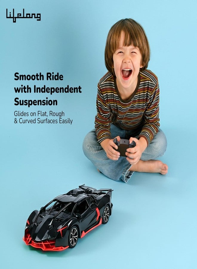 Lifelong Rechargeable Remote Control Car for Kids | 2.4GHz, LED Headlights, Up to 90 to 120 min Non-Stop Play Time, 125ft Remote Range, Type-C Charging, Anti-Skid Tyres, BIS Certified, USB Cable - Image 2