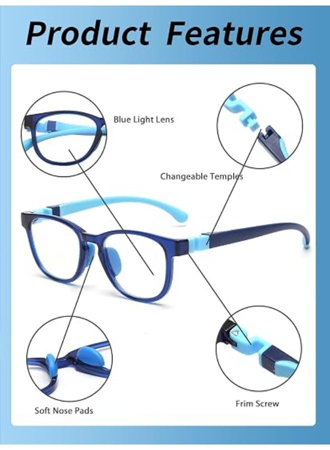 HOTERA Kids Blue Light Glasses, TR90 Computer Gaming Glasses for Girls and Boys Age 3-10, Anti Blue Ray Eyeglasses - Image 3