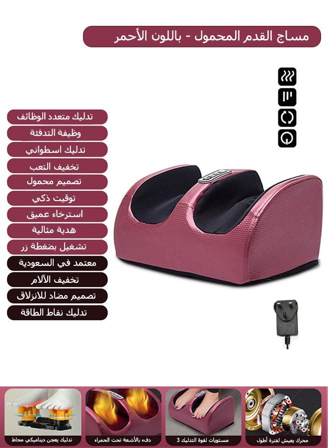 Electric Foot & Calf Massager with Heating - Portable Mini Massager for Pain Relief, Relaxation, Diabetic Neuropathy & Swelling - Image 1