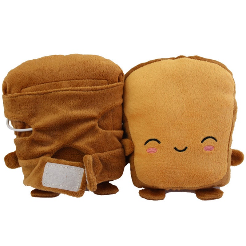 2 Pairs of USB Heated Gloves Warm Heated Gloves Adorable Bread Gloves Heating Cartoon Gloves - Image 1