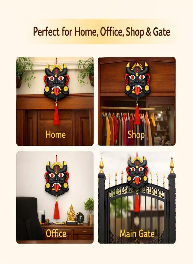 YTM Nazar Battu Evil Eye Wall Hanging for Home Entrance & Main Door | Hand-Painted Drishti Bommai Nazar Suraksha Kavach | Vastu Decorative Protection for Door, Office, Shop & Bungalow Gate (Large) - Image 3