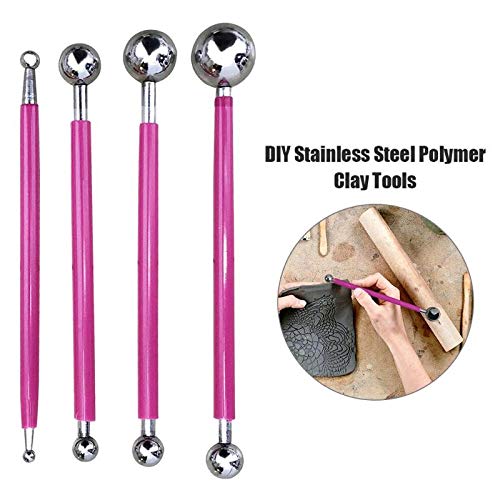 Ecjiuyi Ball Stylus Dotting Painting Tool Set,Ecjiuyi 8 Piece Sculpt Modeling Tools,Mandala Rock Painting Tools, Ceramics Doll Fondant Modeling, Paper Flowers, Embossing Pattern - Image 5