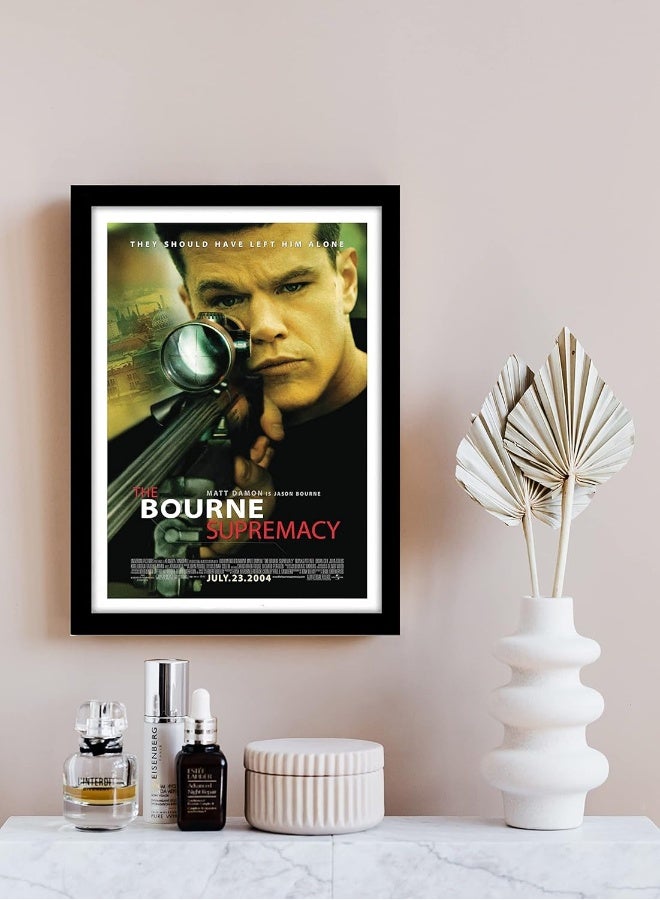 GRAY WALL - The Bourne Supremacy Movie Framed Poster Acrylic Glass For Room & Office (10 Inch X 13 Inch, Multicolor) - Image 2