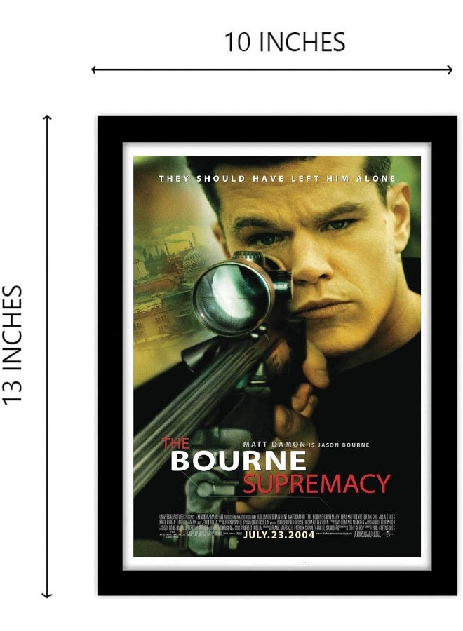 GRAY WALL - The Bourne Supremacy Movie Framed Poster Acrylic Glass For Room & Office (10 Inch X 13 Inch, Multicolor) - Image 5