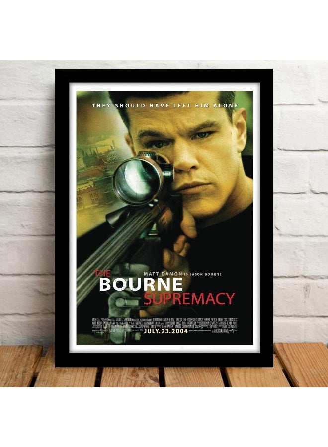 GRAY WALL - The Bourne Supremacy Movie Framed Poster Acrylic Glass For Room & Office (10 Inch X 13 Inch, Multicolor) - Image 4