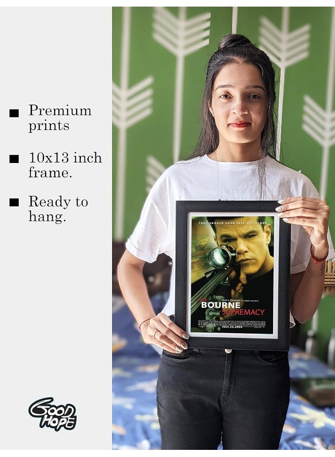 GRAY WALL - The Bourne Supremacy Movie Framed Poster Acrylic Glass For Room & Office (10 Inch X 13 Inch, Multicolor) - Image 3