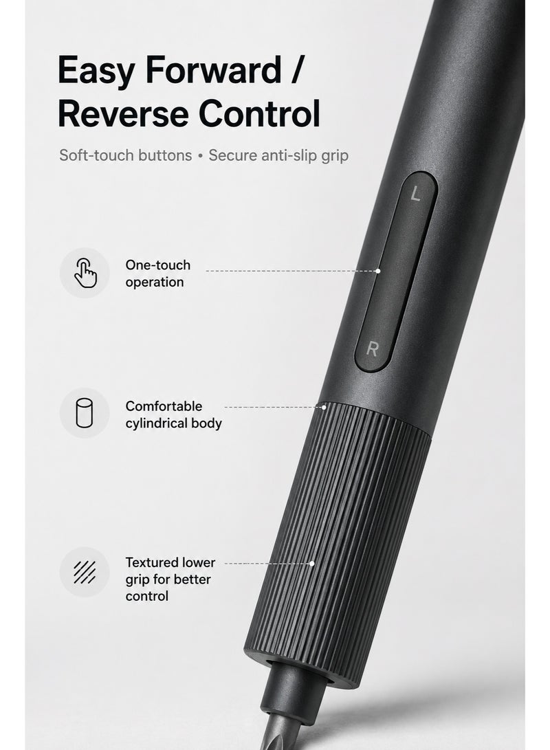 Xiaomi Electric Precision Screwdriver Kit, Rechargeable Cordless Screwdriver Set With 24 S2 Steel Magnetic Bits, 2-Speed Adjustable Torque, USB-C Charging, Phone Laptop Camera Watch Electronics Repair Tool, Grey - Image 5