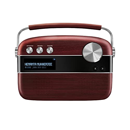 Carvaan Saregama Carvaan Bengali - Portable Music Player with 5000 Preloaded Songs, FM/BT/AUX (Cherrywood Red) - Image 1
