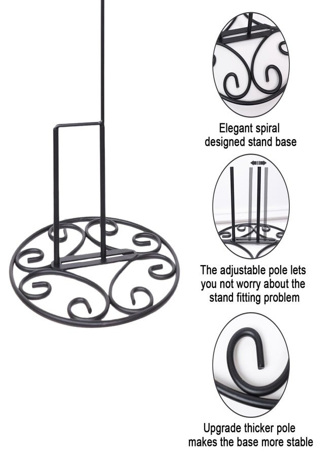 ESTTOP Flag Metal Elegant Scroll Stand Base | Sturdy 2 lbs Solid Steel | Black | Designed for Garden Flag Stands | 11 Inches Wide x 6 Inches High | Outdoor American Flags and Seasonal Holiday Decor - Image 3