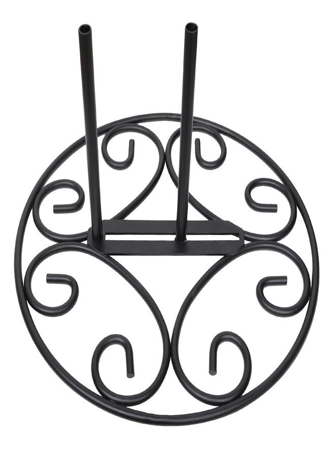 ESTTOP Flag Metal Elegant Scroll Stand Base | Sturdy 2 lbs Solid Steel | Black | Designed for Garden Flag Stands | 11 Inches Wide x 6 Inches High | Outdoor American Flags and Seasonal Holiday Decor - Image 1