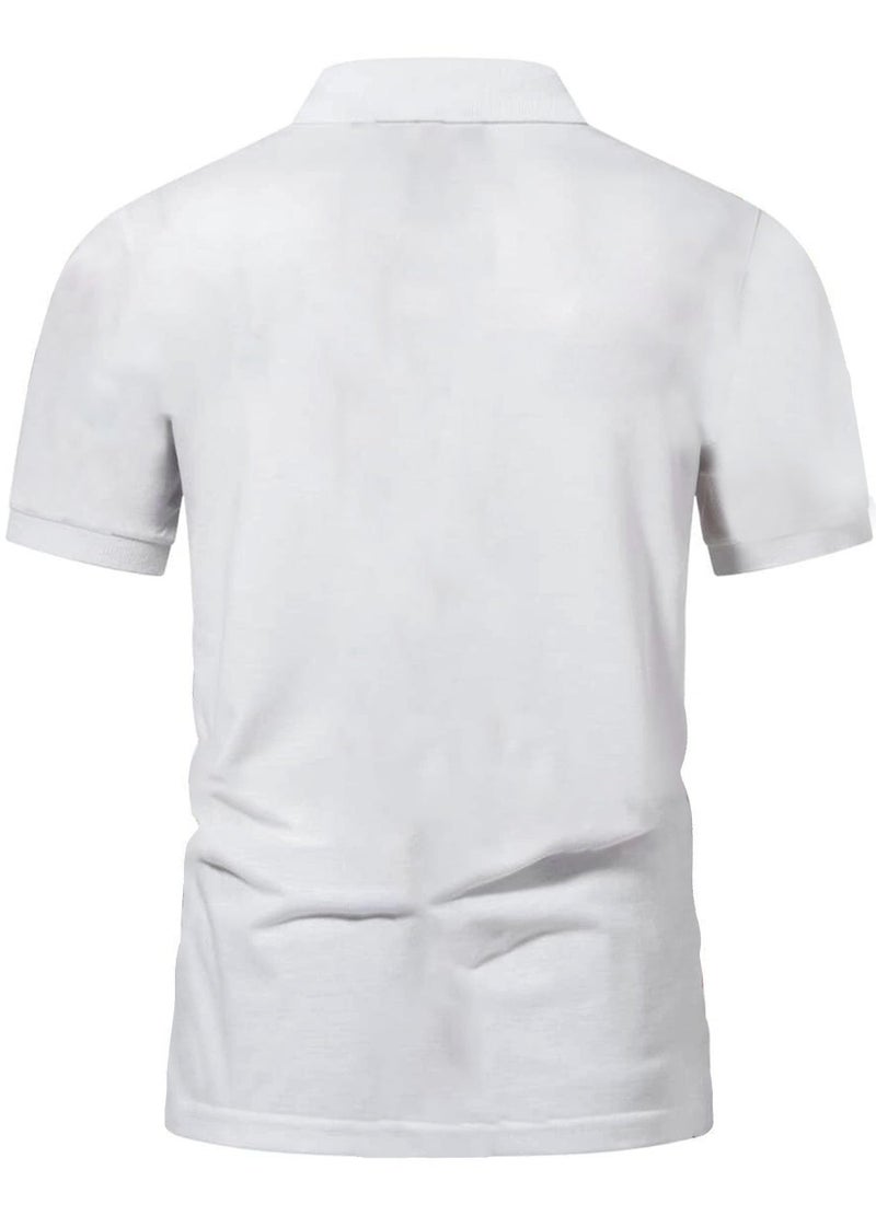 AUSK Men Polo Tshirt || Polos t-Shirt for Men || Half Sleeve Printed Tshirt for Mens (XX-Large, White) - Image 3