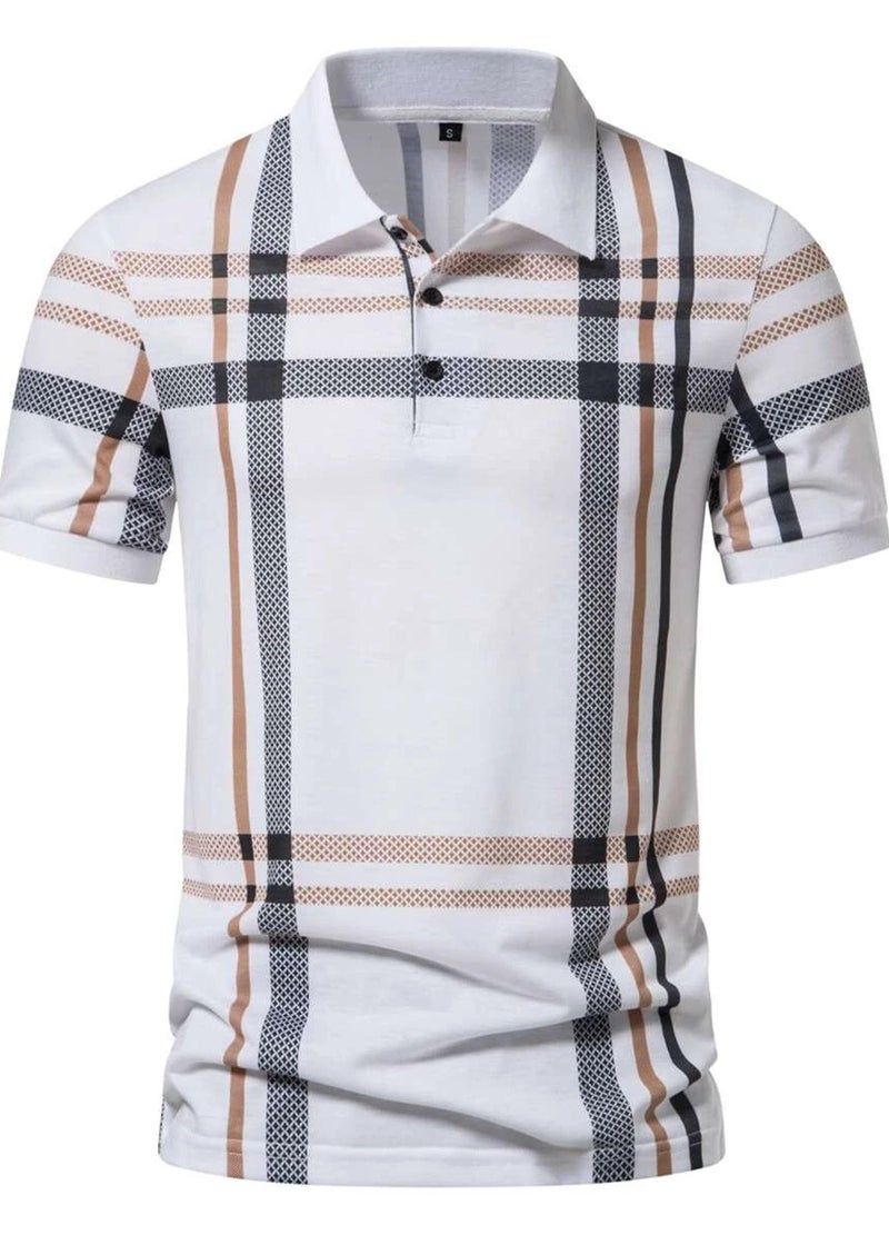 AUSK Men Polo Tshirt || Polos t-Shirt for Men || Half Sleeve Printed Tshirt for Mens (XX-Large, White) - Image 1