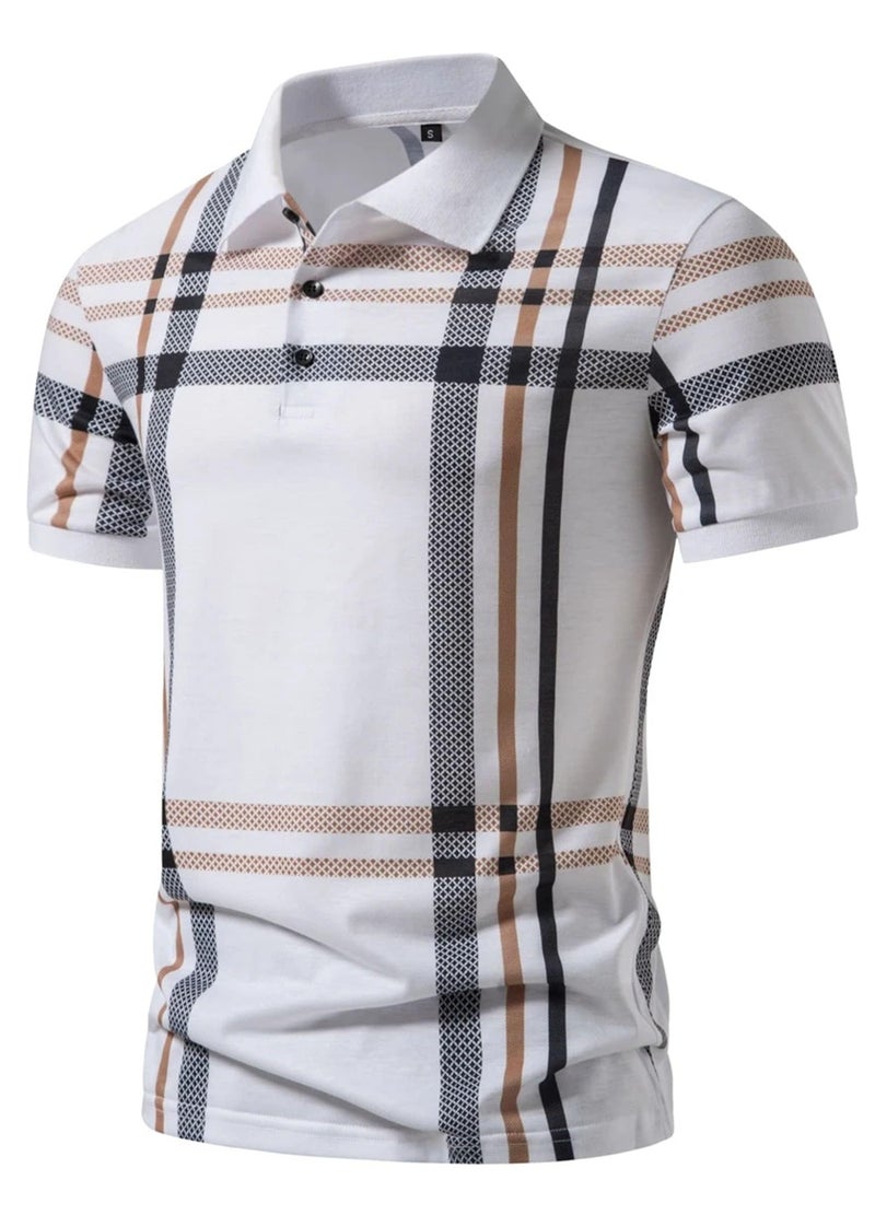 AUSK Men Polo Tshirt || Polos t-Shirt for Men || Half Sleeve Printed Tshirt for Mens (XX-Large, White) - Image 5