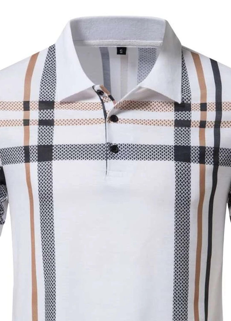 AUSK Men Polo Tshirt || Polos t-Shirt for Men || Half Sleeve Printed Tshirt for Mens (XX-Large, White) - Image 4