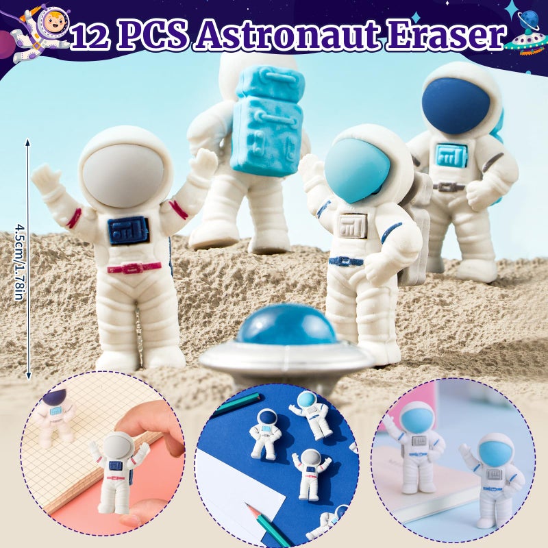 SNLN Outer Space Party Favors Birthday Supplies Non-Woven Gift Bag Stress Ball Spaceship Toy Astronaut Eraser Silicone Bracelet Keychain Tattoo Sticker Galaxy Space Goodie Bags Party Decoration - Image 4