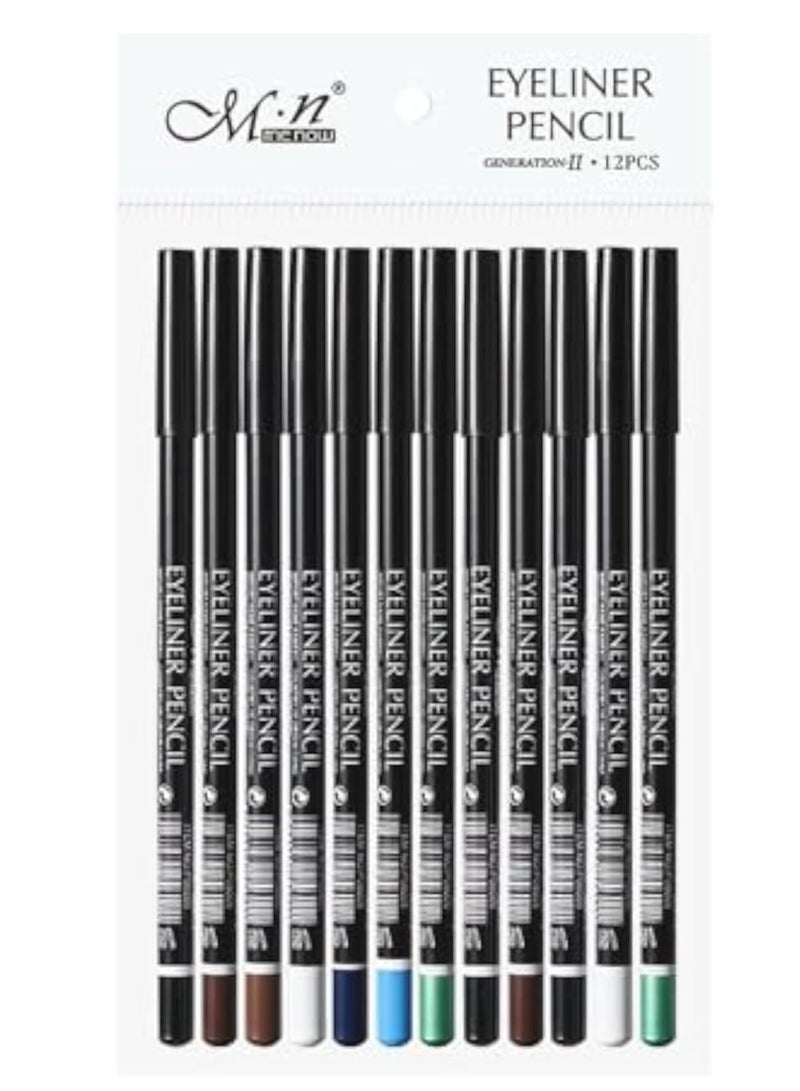 Minau Eyeliner Collection – 12 Smudge-Proof Pencils