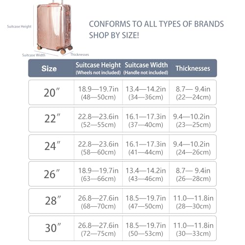 Veki Clear Suitcase Cover PVC Protector, Waterproof Transparent Luggage Cover Protective Bag, for Plastic Trolley Case Protect Suitcases from Scratch (Full enclosure 20inch) - Image 4